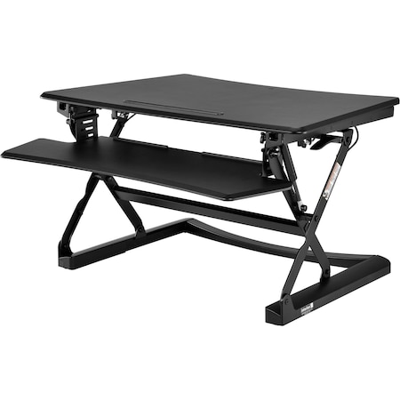 Interion By Global Industrial Interion Height Adjustable Sit-Stand Desk Converter with Full Width Keyboard 670167